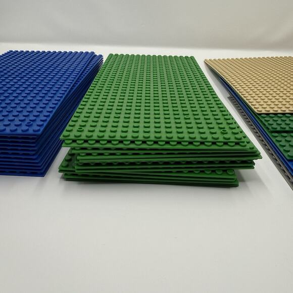 LEGO Baseplate Lot 32x32 16x32 Blue Green Tan Gray Building Plates - Picture 3 of 7